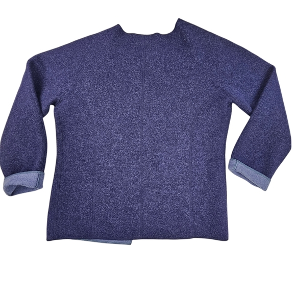 Willie Smith Petite Blue 2-Tone Open Front Wool Stretch Cardigan Size PL - Picture 9 of 10